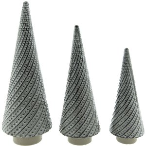 Clayre & Eef 6CE1511 Decoration Christmas Tree Ø 13x33 cm Grey