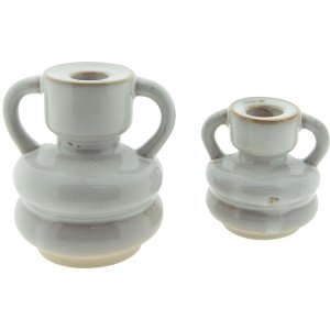 Clayre & Eef 6CE1520 Candlestick Ø 11x11 cm Beige