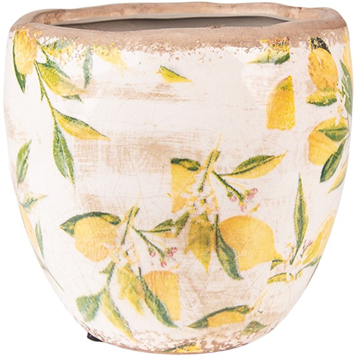 Clayre & Eef 6CE1529M Decoration Flowerpot Ø 18x17 cm Yellow