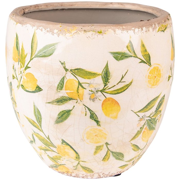 Clayre & Eef 6CE1532S Decoration Flowerpot Ø 13x12 cm Yellow