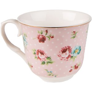 Clayre & Eef 6CEKS0127 Coffee Cup and Saucer Ø 15x8 - 250 ml Pink