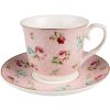 Clayre & Eef 6CEKS0127 Coffee Cup and Saucer Ø 15x8 - 250 ml Pink