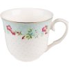 Clayre & Eef 6CEKS0128 Coffee Cup and Saucer Ø 15x8 - 250 ml White - Green