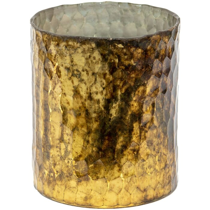 Clayre & Eef 6GL3614 Tealight Holder Ø 11x13 cm Gold Coloured - Brown Candle Holder