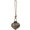 Clayre & Eef 6GL3682 Christmas Bauble Ø 5x5 cm Gold Coloured - Brown Christmas Bauble