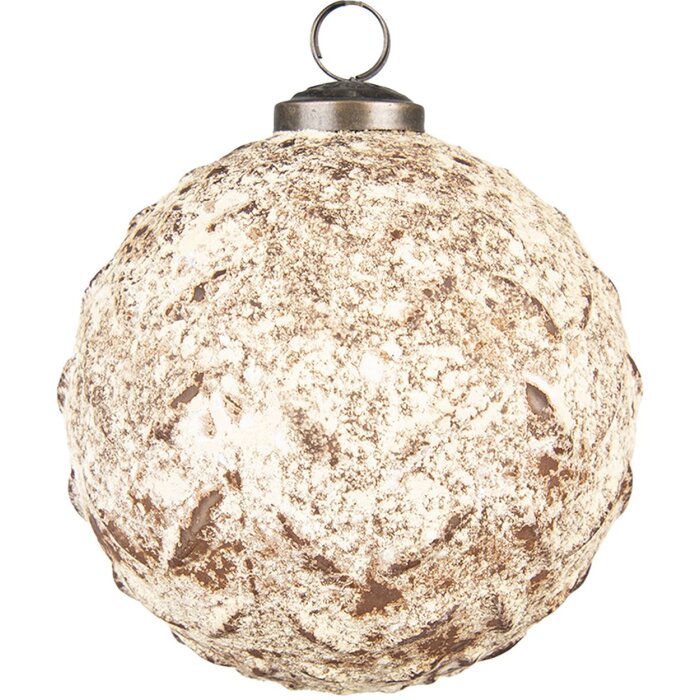 Clayre & Eef 6GL3714 Christmas Ball Ø 12x12 cm Brown Christmas Ball