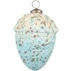 Clayre & Eef 6GL3716 Christmas Ball Ø 9x14 cm Turquoise - Beige Christmas Ball