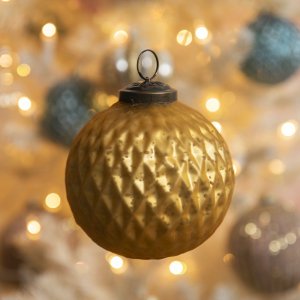 Clayre & Eef 6GL3732 Christmas Ball Ø 10x10 cm Gold Coloured Christmas Ball