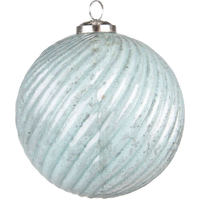 Clayre & Eef 6GL3742 Christmas Ball Ø 15x15 cm Turquoise Christmas Ball XL