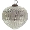 Clayre & Eef 6GL3754 Christmas Ball Ø 12x12 cm Silver-coloured - Grey Christmas Ball