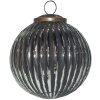 Clayre & Eef 6GL3755 Christmas Ball Ø 10x10 cm Black - Silver Coloured