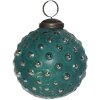 Clayre & Eef 6GL3763 Christmas Ball Ø 7x7 cm Green - Silver Coloured