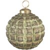 Clayre & Eef 6GL3785 Christmas Tree Ball Ø 10x10 cm Green - Brown Christmas Ball