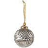 Clayre & Eef 6GL3810 Christmas Ball Ø 10x13 cm Silver Coloured Christmas Ball