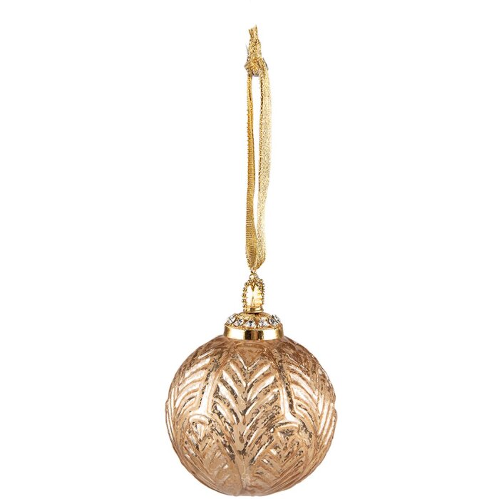 Clayre & Eef 6GL3821 Christmas Bauble Ø 7x9 cm Gold Coloured Christmas Bauble