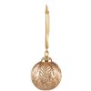 Clayre & Eef 6GL3821 Christmas Bauble Ø 7x9 cm Gold Coloured Christmas Bauble