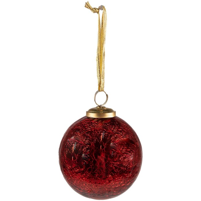 Clayre & Eef 6GL3836 Christmas Ball Ø 9x10 cm Red Christmas Ball