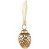 Clayre & Eef 6GL3840 Christmas Bauble Ø 4x6 cm Gold Coloured Christmas Bauble