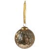 Clayre & Eef 6GL3844 Christmas Bauble Ø 9x11 cm Gold Coloured Christmas Bauble