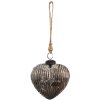 Clayre & Eef 6GL3849 Christmas Ball 7x4x8 cm Grey Christmas Ball