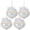 Clayre & Eef 6GL3937 Christmas Ball Ø 10 cm (Set of 4) White Christmas Ball