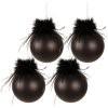 Clayre & Eef 6GL3943 Christmas Tree Ball Ø 8 cm (Set of 4) Black