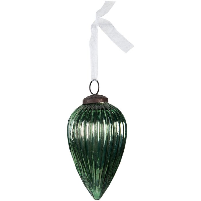 Clayre & Eef 6GL4015 Christmas Tree Ball Ø 6x10 cm Green