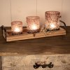 Clayre & Eef 6GL4096 Tealight holder (3 pieces) Ø 10x12 - Ø 9x10 - Ø 7x8 cm