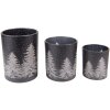 Clayre & Eef 6GL4104 Tealight holder (3 pieces) Ø 10x12 - Ø 9x10 - Ø 7x8 cm Black