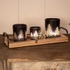 Clayre & Eef 6GL4104 Tealight holder (3 pieces) Ø 10x12 - Ø 9x10 - Ø 7x8 cm Black