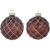 Clayre & Eef 6GL4118 Christmas Tree Ball Ø 8x8 cm (Set of 2) Red