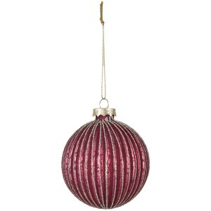 Clayre & Eef 6GL4130 Christmas Tree Ball Ø 8x8 cm (Set of 2) Red