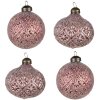 Clayre & Eef 6GL4141 Christmas Tree Ball Ø 8x8 cm (Set of 4) Red