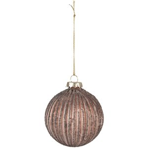 Clayre & Eef 6GL4144 Christmas Tree Ball Ø 8x8 cm (Set of 4) Brown