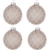 Clayre & Eef 6GL4158 Christmas Tree Ball Ø 8x8 cm (Set of 4) Brown