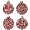 Clayre & Eef 6GL4160 Christmas Tree Ball Ø 8x8 cm (Set of 4) Red