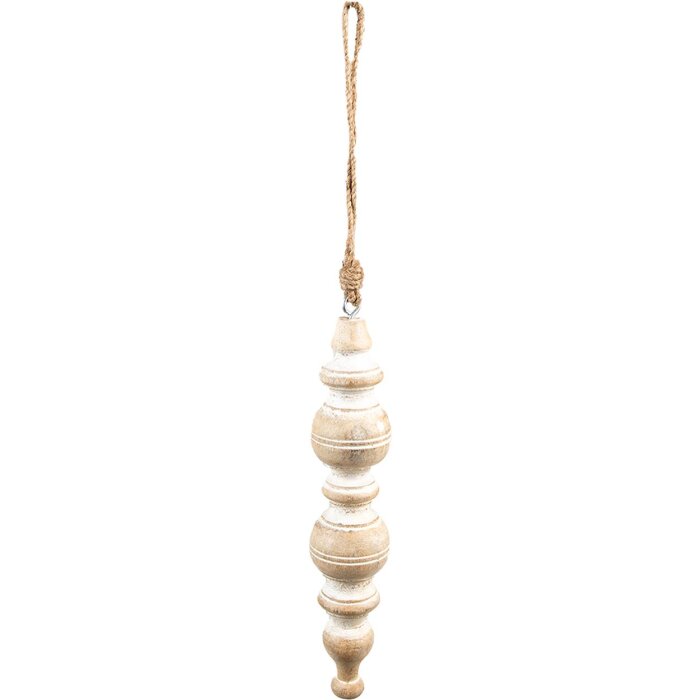 Clayre & Eef 6H2240 Decoration Ornament Ø 5x23 cm Beige - White