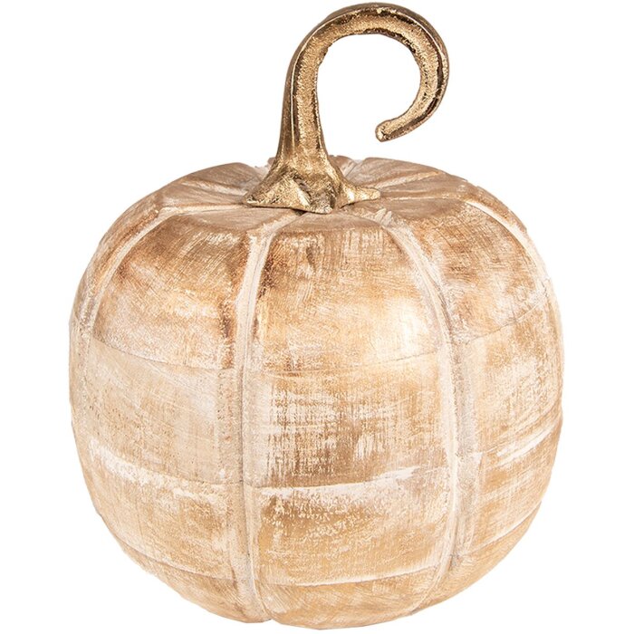 Clayre & Eef 6H2245 Decoration Pumpkin Ø 18x18 cm Gold Coloured