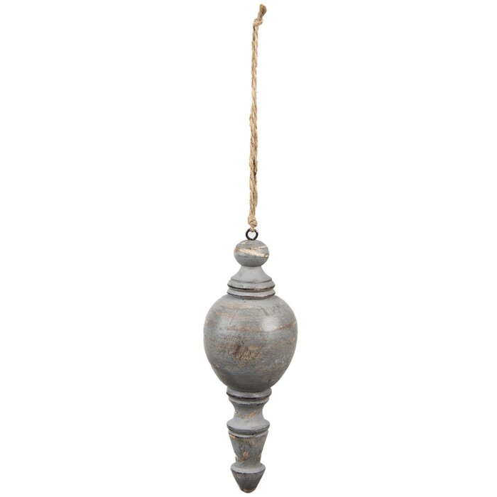 Clayre & Eef 6H2288 Decoration Ornament Ø 7x19 cm Grey - Brown Pendant