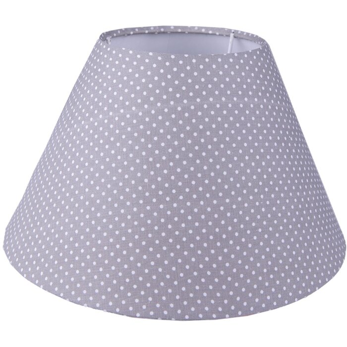 Clayre & Eef 6LAK0529M Lampshade Ø 23x15 cm - E27 Grey - White