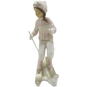 Clayre & Eef 6PR3646 Decoration Child on Ski 12x8x19...