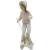 Clayre & Eef 6PR3646 Decoration Child on Ski 12x8x19 cm Pink - White