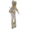 Clayre & Eef 6PR3647 Decoration Child on Ski 12x8x19 cm Pink - White