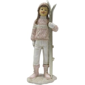 Clayre & Eef 6PR3649 Decoration Child with Ski 9x7x21...