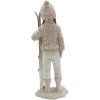 Clayre & Eef 6PR3649 Decoration Child with Ski 9x7x21 cm Pink - White