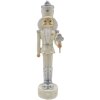 Clayre & Eef 6PR3659 Decoration Nutcracker 4x4x17 cm White - Silver Coloured