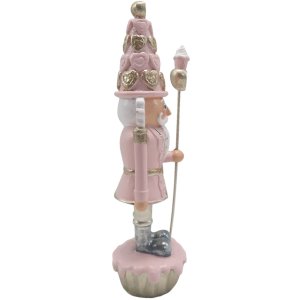 Clayre & Eef 6PR3664 Decoration Nutcracker 5x5x16 cm Pink