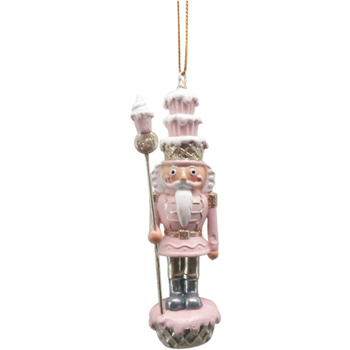 Clayre & Eef 6PR3667 Decoration Nutcracker 3x3x11 cm Pink