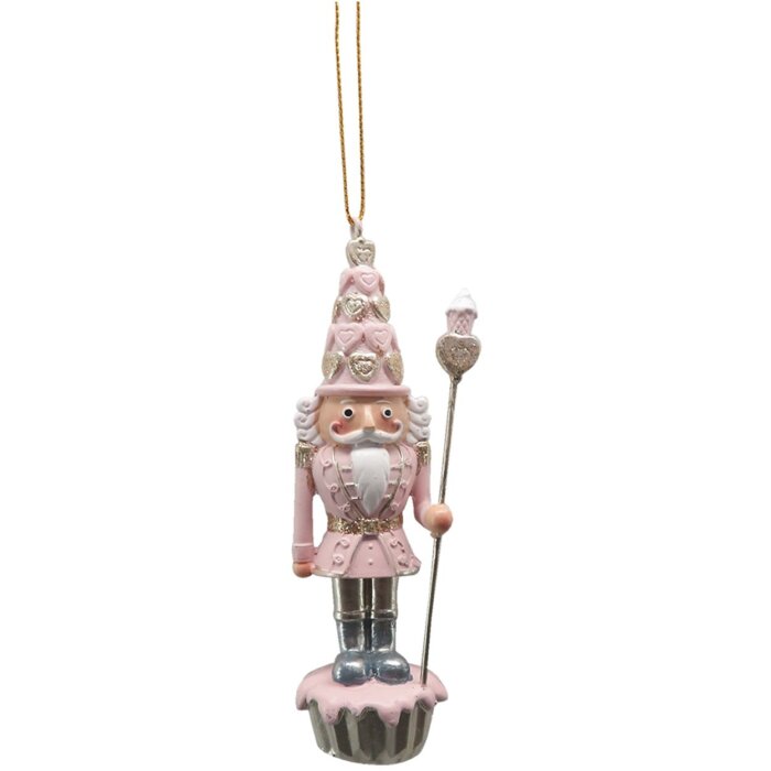 Clayre & Eef 6PR3668 Decoration Nutcracker 3x3x11 cm Pink