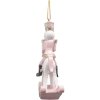 Clayre & Eef 6PR3671 Decoration Nutcracker on Rocking Horse 6x3x9 cm Pink